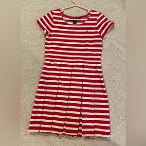 Ralph Lauren White and Pink Stripe Cotton Summer Dress Size M (8-10)